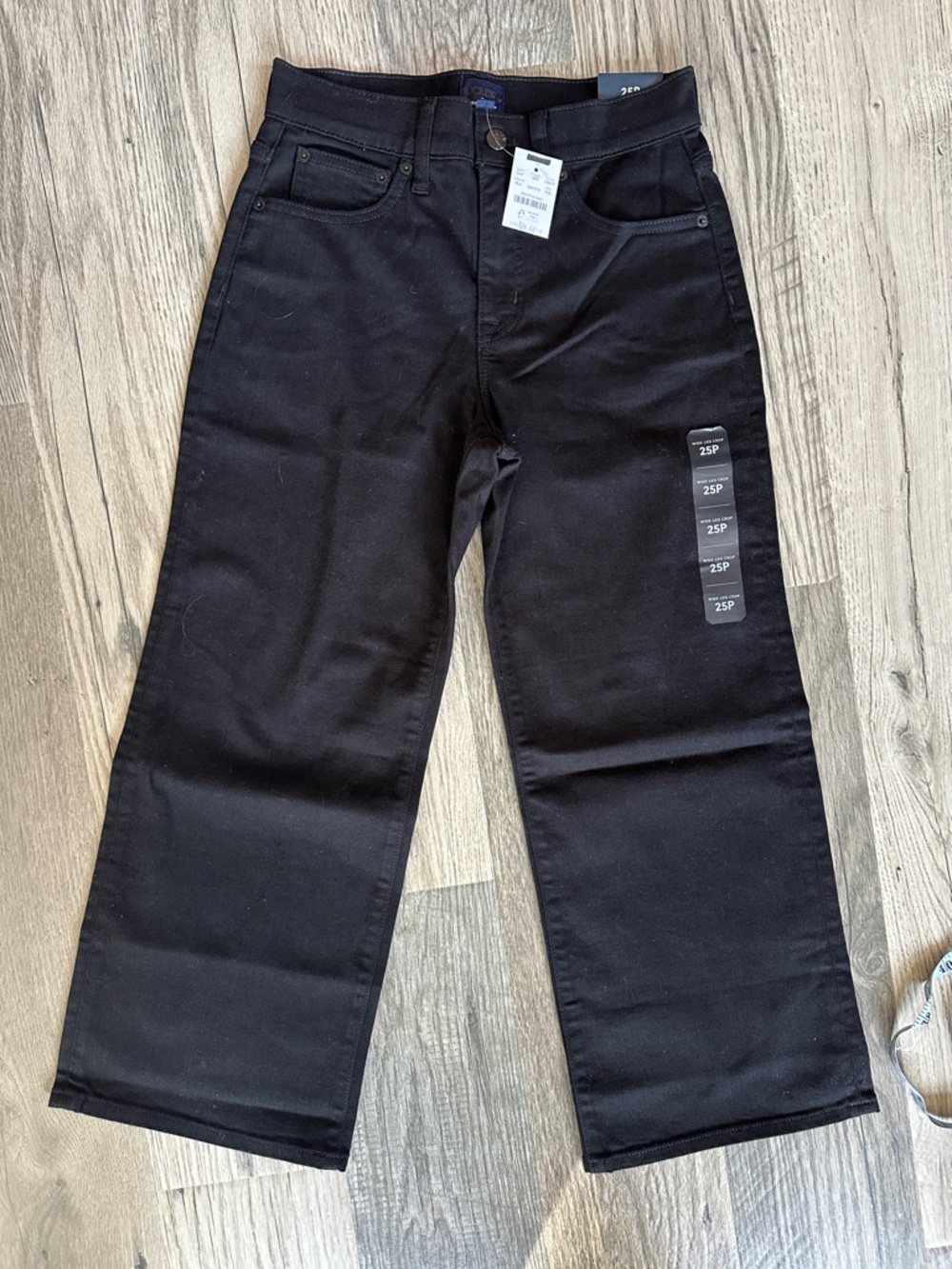 J. Crew NWT‎ Black Wide-Leg Crop Jeans women’s size 25P